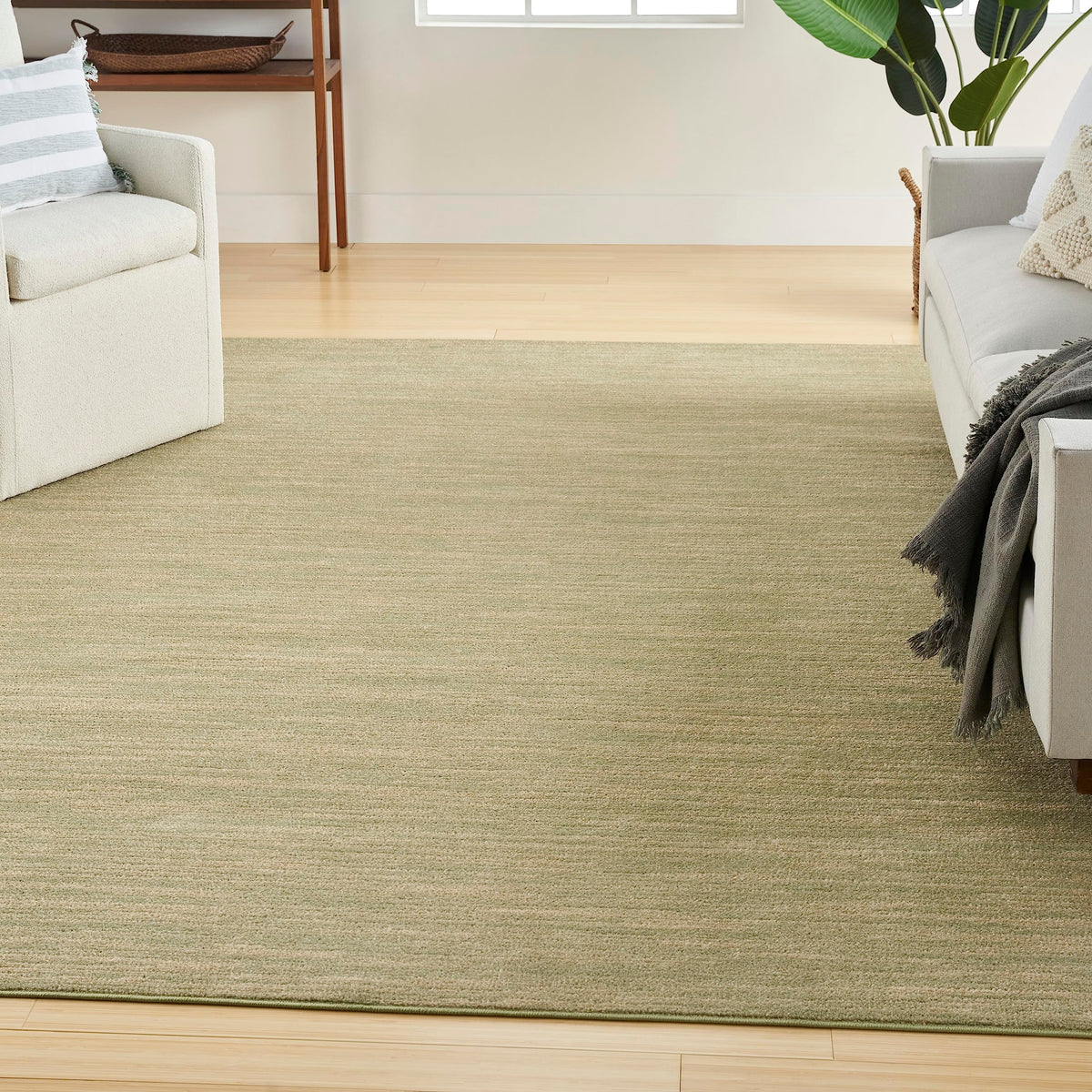 Nourison Essentials Indoor/Outdoor Green Gold 8' X 10' Area Rug, Easy Cleaning, Non Shedding, Bed Room, Living Room, Dining Room