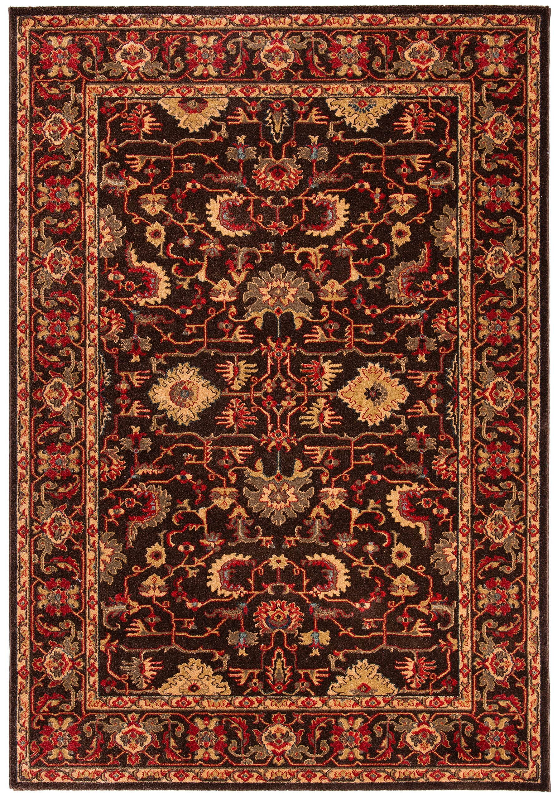SAFAVIEH Mahal Collection Runner Rug - 22 x 22, Red & Navy, Traditional Oriental Design, Non-Shedding & Easy Care, Ideal for H