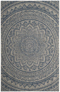 Safavieh Courtyard Collection 48' X 68.4' Grey/Blue Cy8734 Indoor/ Outdoor Patio Backyard Mudroom Accent Rug