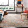 SAFAVIEH Madison Collection Area Rug - 11 Square, Grey & Orange, Modern Abstract Design, Non-Shedding & Easy Care, Ideal for Hi
