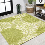 Jonathan Y Smb110H-5Sq Zinnia Modern Floral Textured Weave Indoor Outdoor Area-Rug, Country Coastal Transitional Easy-Cleaning,B