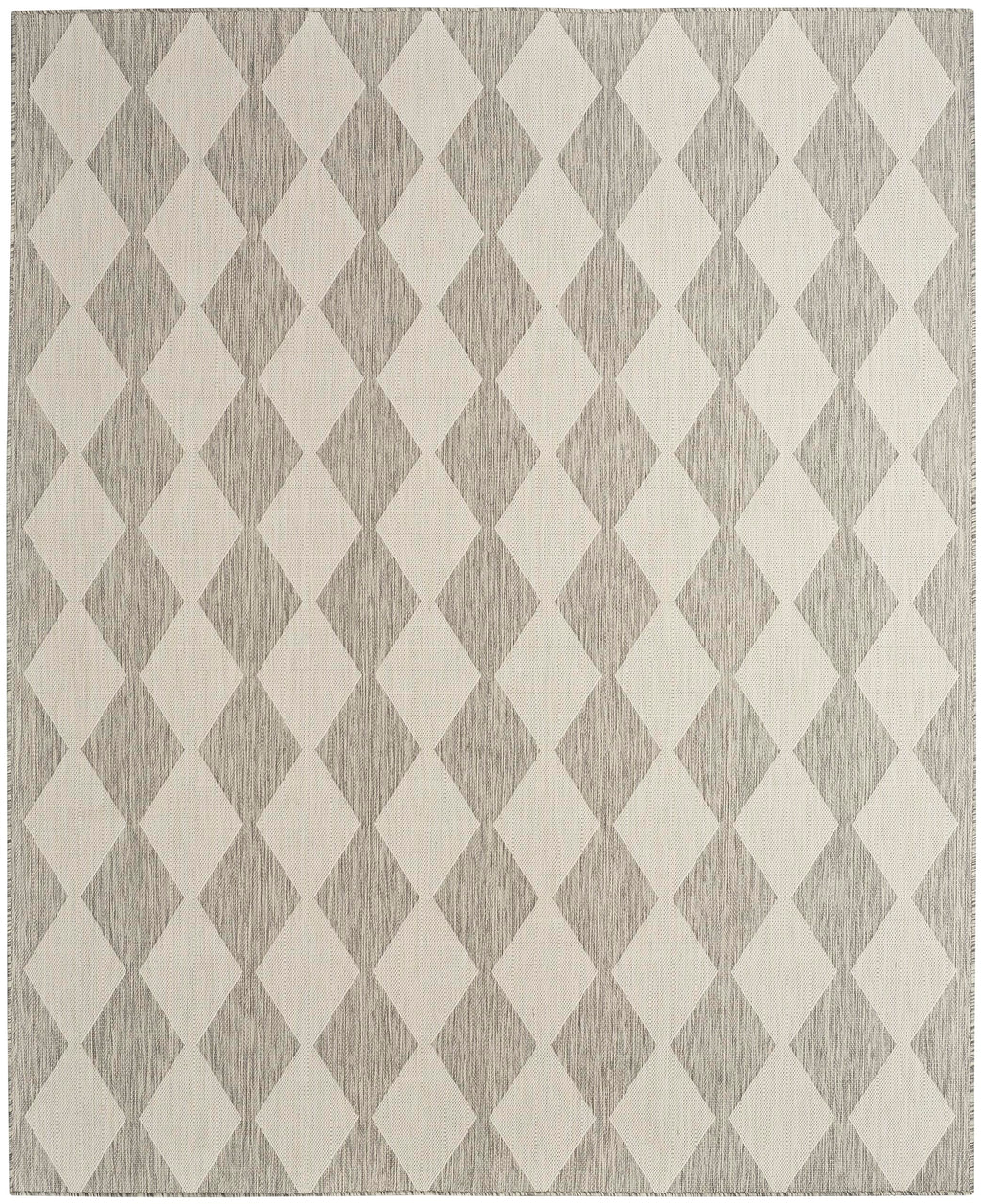 Nourison Positano Indoor/Outdoor Light Grey 5' X 7' Area Rug, Easy Cleaning, Non Shedding, Bed Room, Living Room, Dining Room, Backyard, Deck, Patio (5X7)