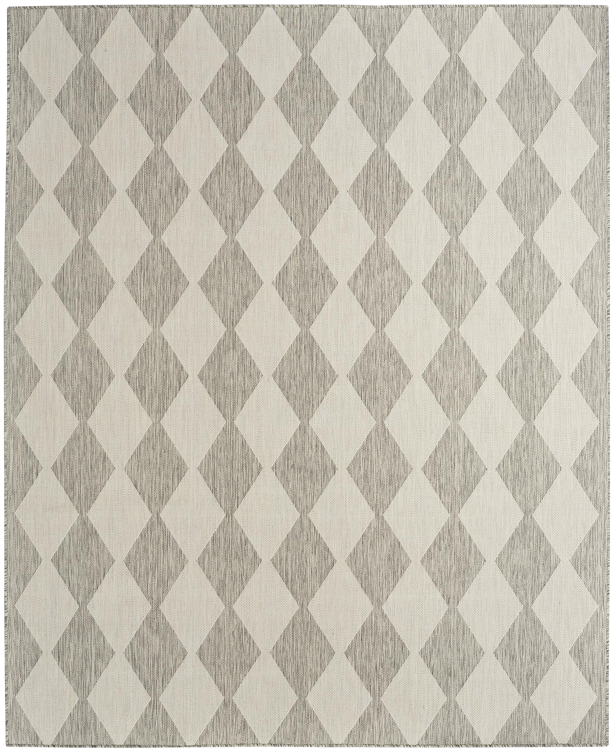 Nourison Positano Indoor/Outdoor Light Grey 5' X 7' Area Rug, Easy Cleaning, Non Shedding, Bed Room, Living Room, Dining Room, Backyard, Deck, Patio (5X7)