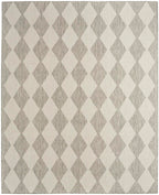 Nourison Positano Indoor/Outdoor Light Grey 7' X 10' Area Rug, Easy Cleaning, Non Shedding, Bed Room, Living Room, Dining Room, Backyard, Deck, Patio (7X10)