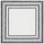 Safavieh Courtyard Collection 6'7' Square Ivory / Black Cy8475 Indoor/ Outdoor Waterproof Easy Cleaning Patio Backyard Mudroom