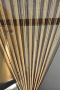 HFI 1 Piece Polyester Solid Threads String Door Curtain  7Ft, BrownBeige, Sheer, Rod Pocket Curtains