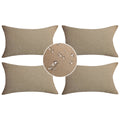 Demetex Pillow Covers 12X20 Outdoor Throw Pillow Covers Waterproof Linen Pillow Cases For Balcony Patio Camping, Set Of 4, 12 X