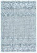 Safavieh Courtyard Collection 2' X 3'7' Ivory/Aqua Cy8235 Moroccan Boho Indoor/ Outside Waterproof Easy Cleansingpatio Backyard