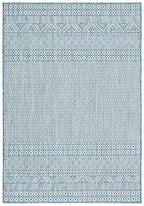 Safavieh Courtyard Collection 2' X 3'7' Ivory/Aqua Cy8235 Moroccan Boho Indoor/ Outside Waterproof Easy Cleansingpatio Backyard