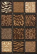 United Weavers Of America Legends Collection Safari Square Rug, 53 Inch  By 72 Inch , Black, Room Size (910 03450)