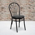 2 Pk. HERCULES Series Fan Back Metal Chair - Black Vinyl Seat
