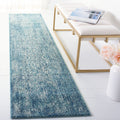 SAFAVIEH Evoke Collection 22 x 9 Blue/Ivory EVK256C Oriental Distressed Non-Shedding Living Room Entryway Foyer Hallway Bedroo