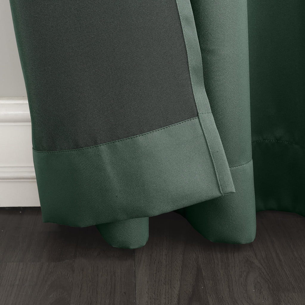 Sun Zero Barrow Energy Saving Rod Pocket Window Curtains, 54' X 95, Everglade Green, Set Of 2
