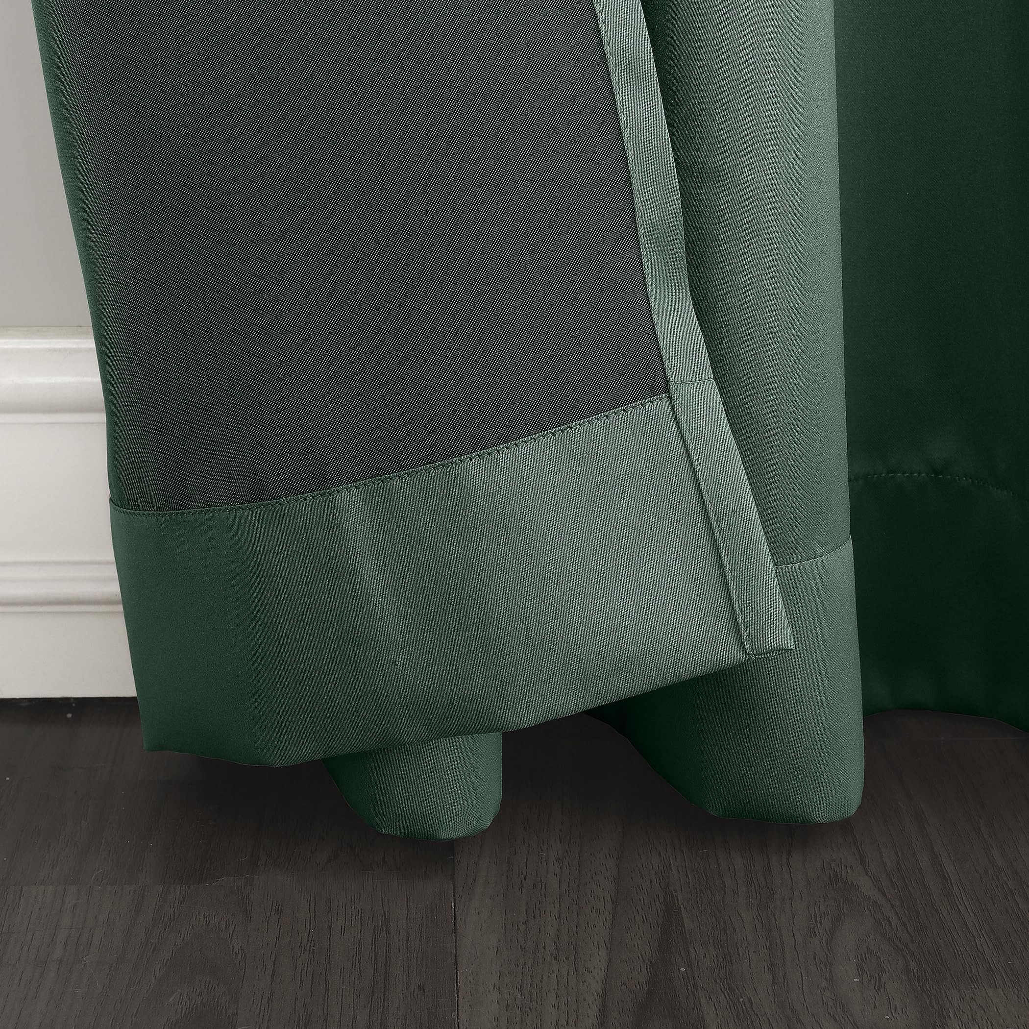 Sun Zero Barrow Energy Saving Rod Pocket Window Curtains, 54' X 63, Everglade Green, Set Of 2