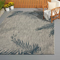 LR Home Captiva Tropical Palms Indoor/Outdoor Area Rug, 79 x 95, Gray/Blue