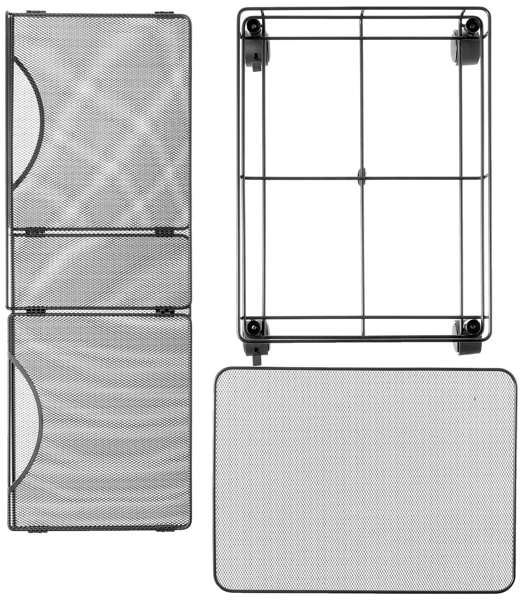 Safco Onyx Rolling Cart Desktop Tub File, Fits Letter-Size Hanging Folders, Collapsible Desk Organizer, Durable Steel Mesh Construction, Black