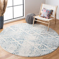 SAFAVIEH Tulum Collection 3 Round Ivory/Turquoise TUL272E Moroccan Boho Tribal Non-Shedding Area Rug