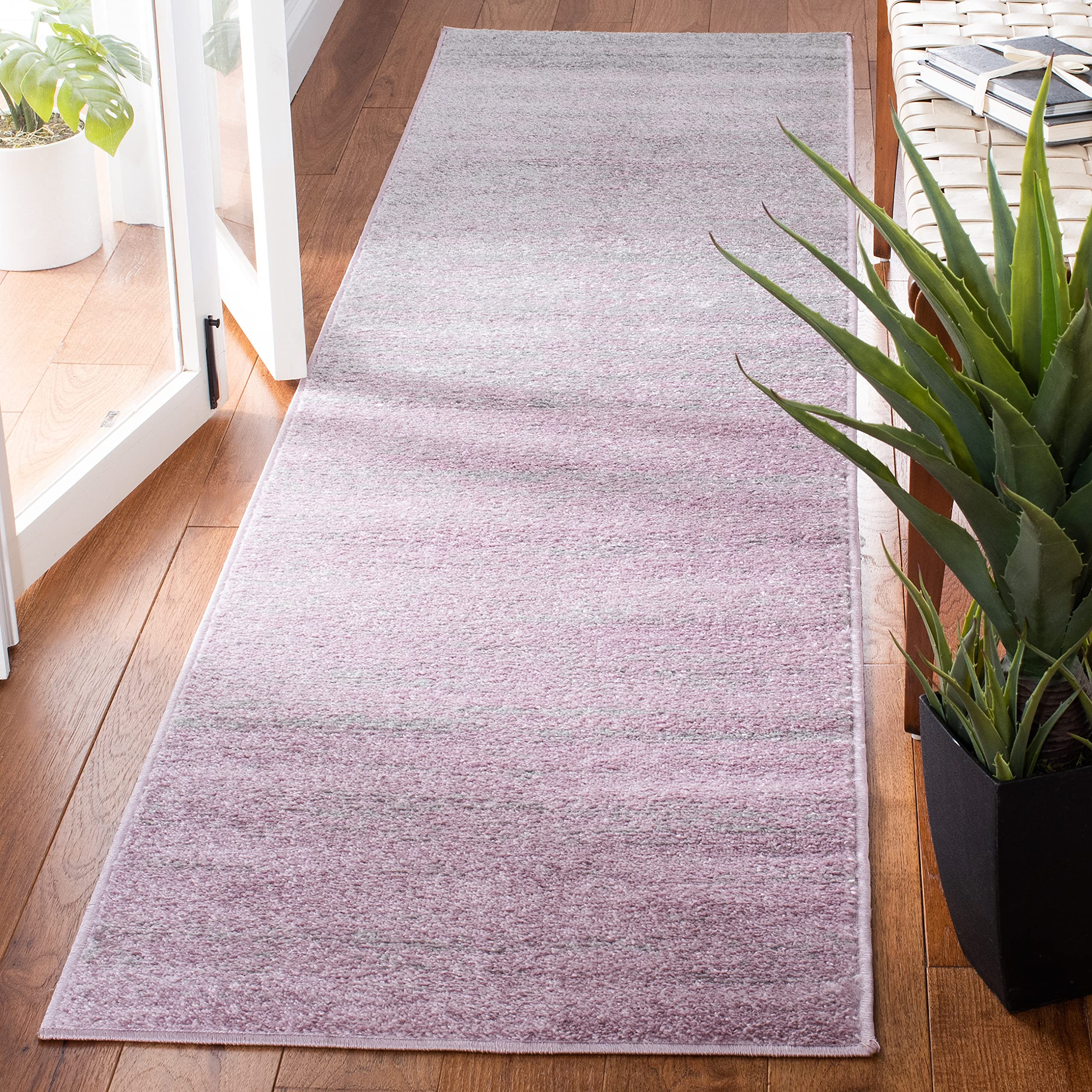 Safavieh Adirondack Collection Runner Rug - 26 x 6, Purple & Green, Modern Ombre Design, Non-Shedding & Easy Care, Ideal for H