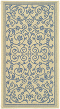 Safavieh Courtyard Collection Accent Rug - 2' X 3'7', Natural & Blue, Indoor/Outdoor & Washable, Ideal For High Traffic Areas I