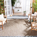SAFAVIEH Courtyard Collection Area Rug - 53 Square, Natural & Black, Non-Shedding & Easy Care, Indoor/Outdoor & Washable-Ideal 