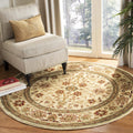 SAFAVIEH Lyndhurst Collection 6 Round Ivory / Ivory LNH212L Traditional Oriental Non-Shedding Dining Room Entryway Foyer Living
