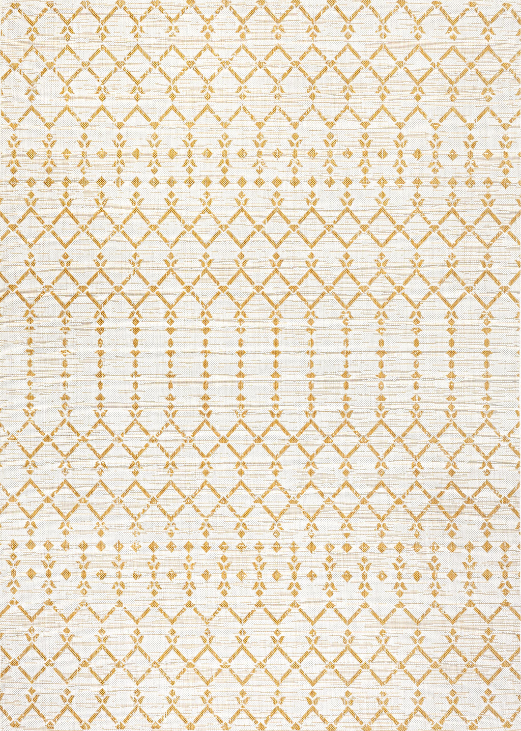 Jonathan Y Smb108J-8 Ourika Moroccan Geometric Textured Weave Indoor Outdoor Area-Rug, Coastal,Traditional,Transitional Easy Clean,Bedroom,Kitchen,Backyard,Patio, Non-Shed, Cream/Yellow, 8 X 10