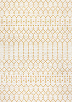 Jonathan Y Smb108J-8 Ourika Moroccan Geometric Textured Weave Indoor Outdoor Area-Rug, Coastal,Traditional,Transitional Easy Clean,Bedroom,Kitchen,Backyard,Patio, Non-Shed, Cream/Yellow, 8 X 10