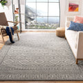 SAFAVIEH Tulum Collection 9 Square Dark Grey/Ivory TUL264F Moroccan Boho Distressed Non-Shedding Living Room Bedroom Dining Hom