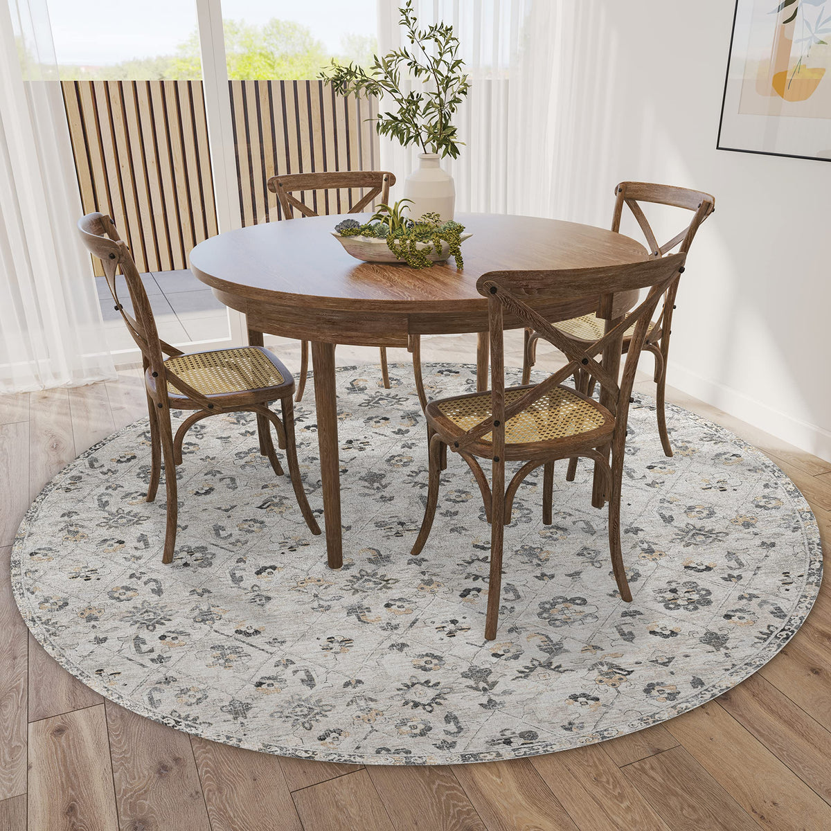 Dalyn Rugs Jericho Jc8 Mink 8' X 8' Rectangle Soft Round Rug, Easy Clean, Non Shedding, Bedroom, Entry, Living Room, Dining Room, Kitchen Rug