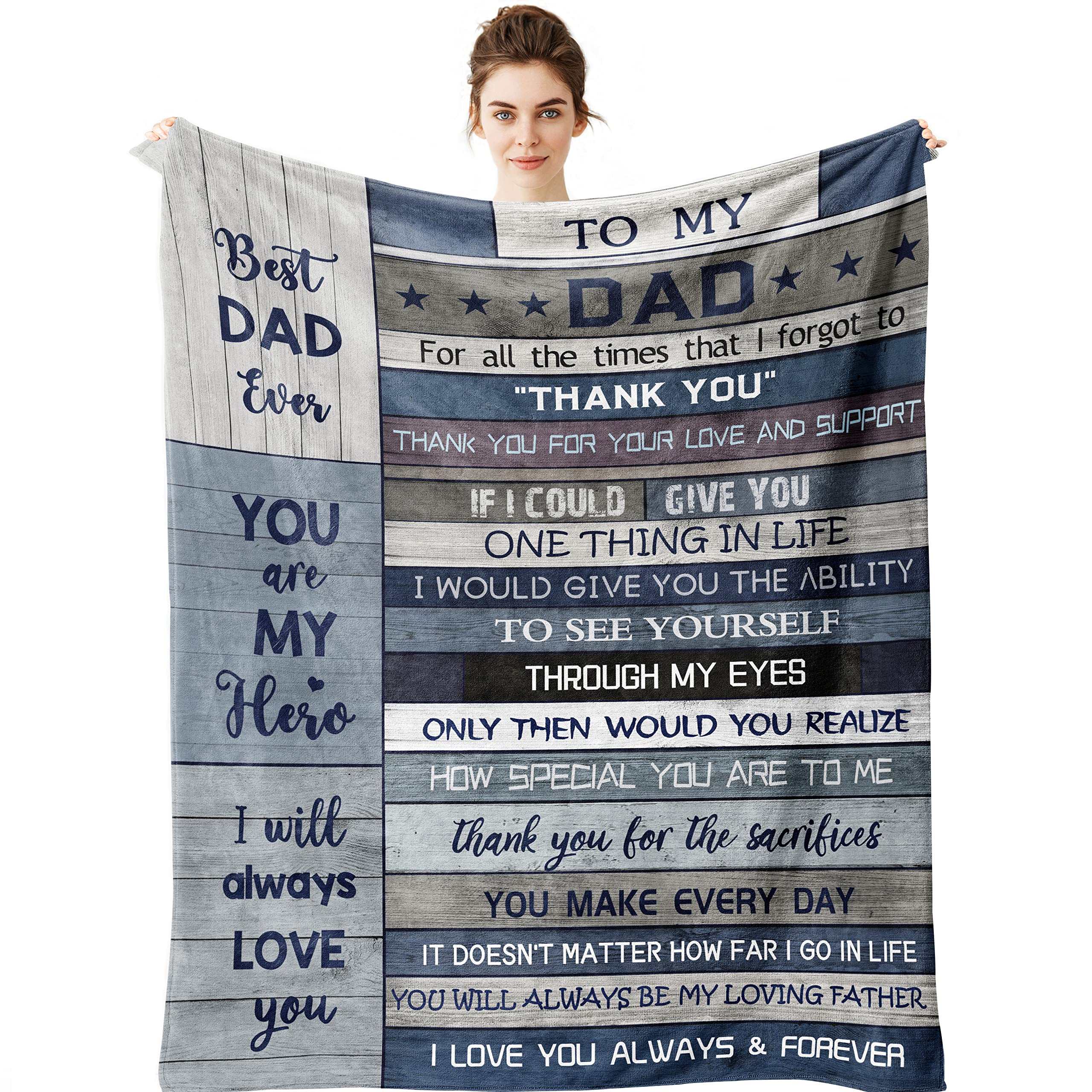 Yamco Dad Gifts Blanket - Dad Gifts From Daughter - Dad Gifts From Son 60'X50' Blankets - Dad Birthday Gifts - Gifts For Daddy