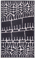 Fab Habitat Outdoor Rug - Waterproof, Fade Resistant, Crease-Free - Premium Recycled Plastic - Tribal, Black & White - Large Pat