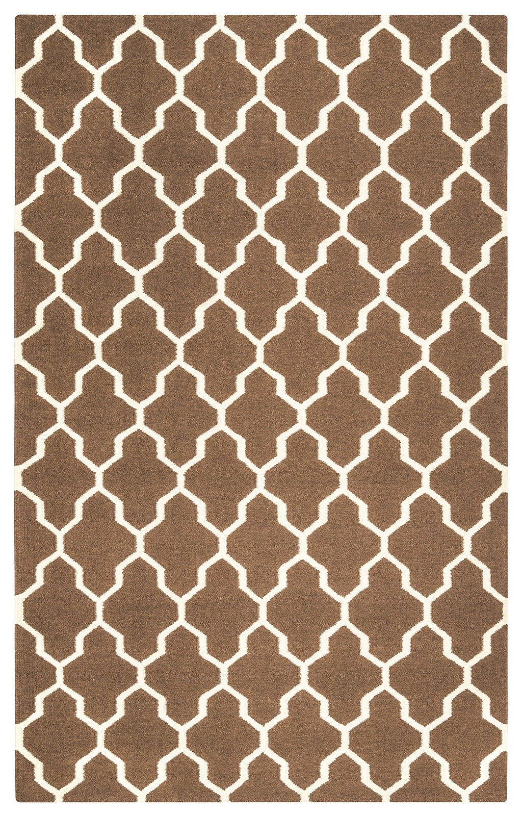 Rizzy Home | Sg2099 | Swing Collection | Wool Area Rug | 8' X 10' | Brown/Off White Trellis