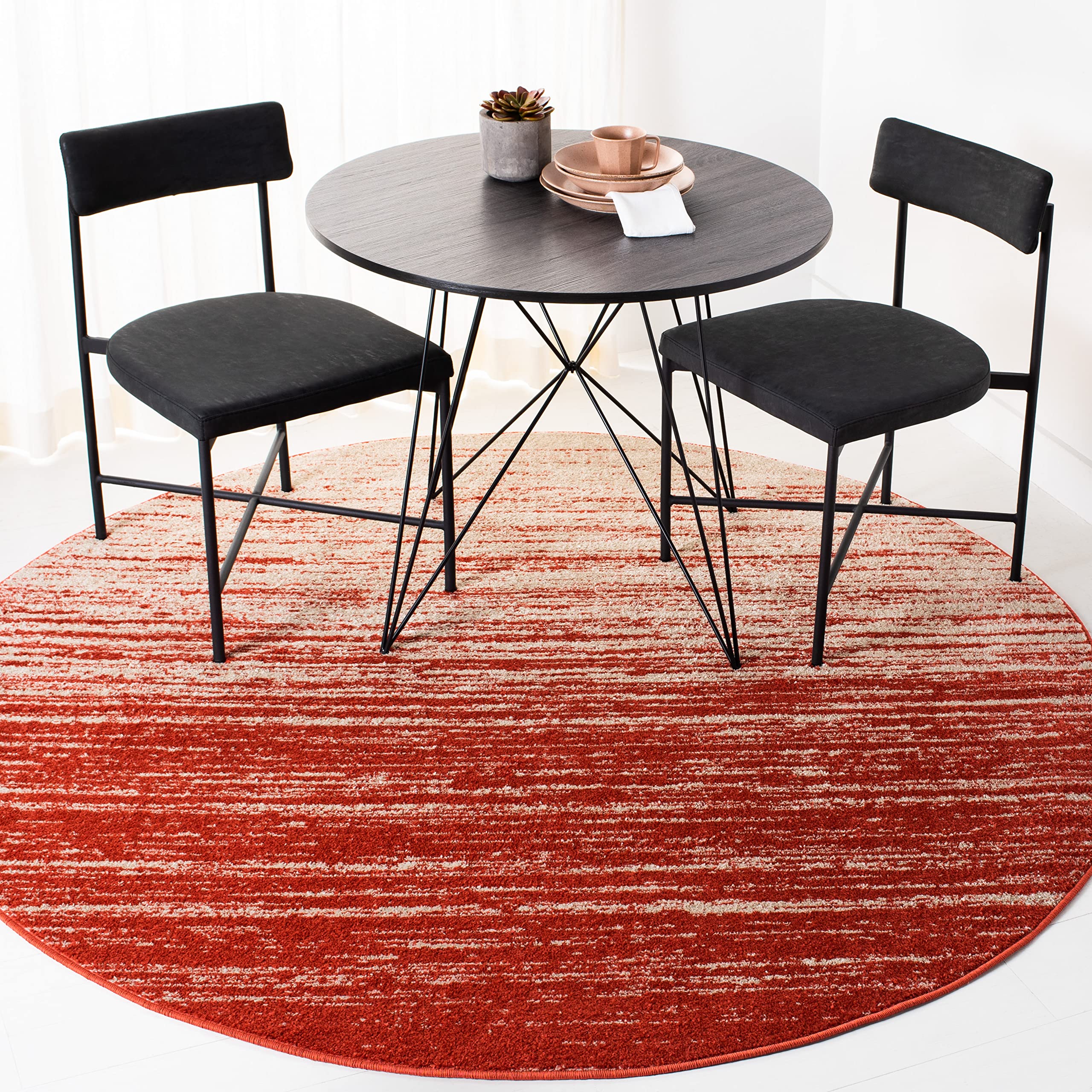 Safavieh Adirondack Collection 4 Round Orange/Grey ADR113P Modern Ombre Non-Shedding Area Rug