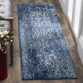SAFAVIEH Evoke Collection Accent Rug - 22 x 5, Navy & Ivory, Oriental Distressed Design, Non-Shedding & Easy Care, Ideal for H