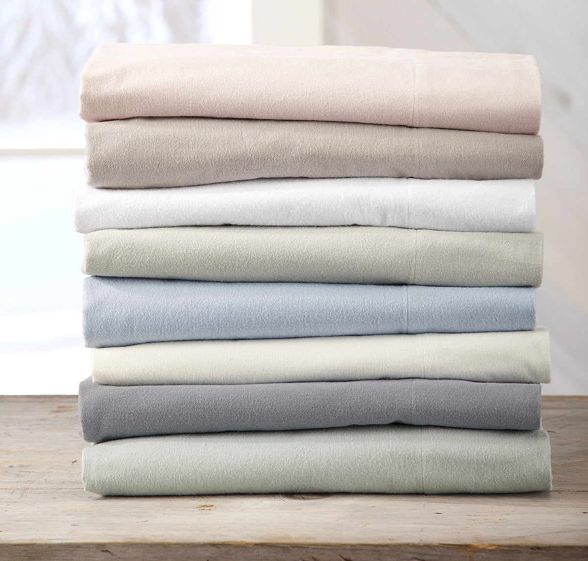 Great Bay Home 100% Turkish Cotton Queen Flannel Sheets Set | Deep Pocket, Soft Sheets | Warm, Double Brushed Bed Sheets | Pre-S