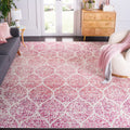 SAFAVIEH Madison Collection 9 x 12 Cream Fuchsia MAD604R Glam Ogee Trellis Distressed Non-Shedding Living Room Bedroom Dining 