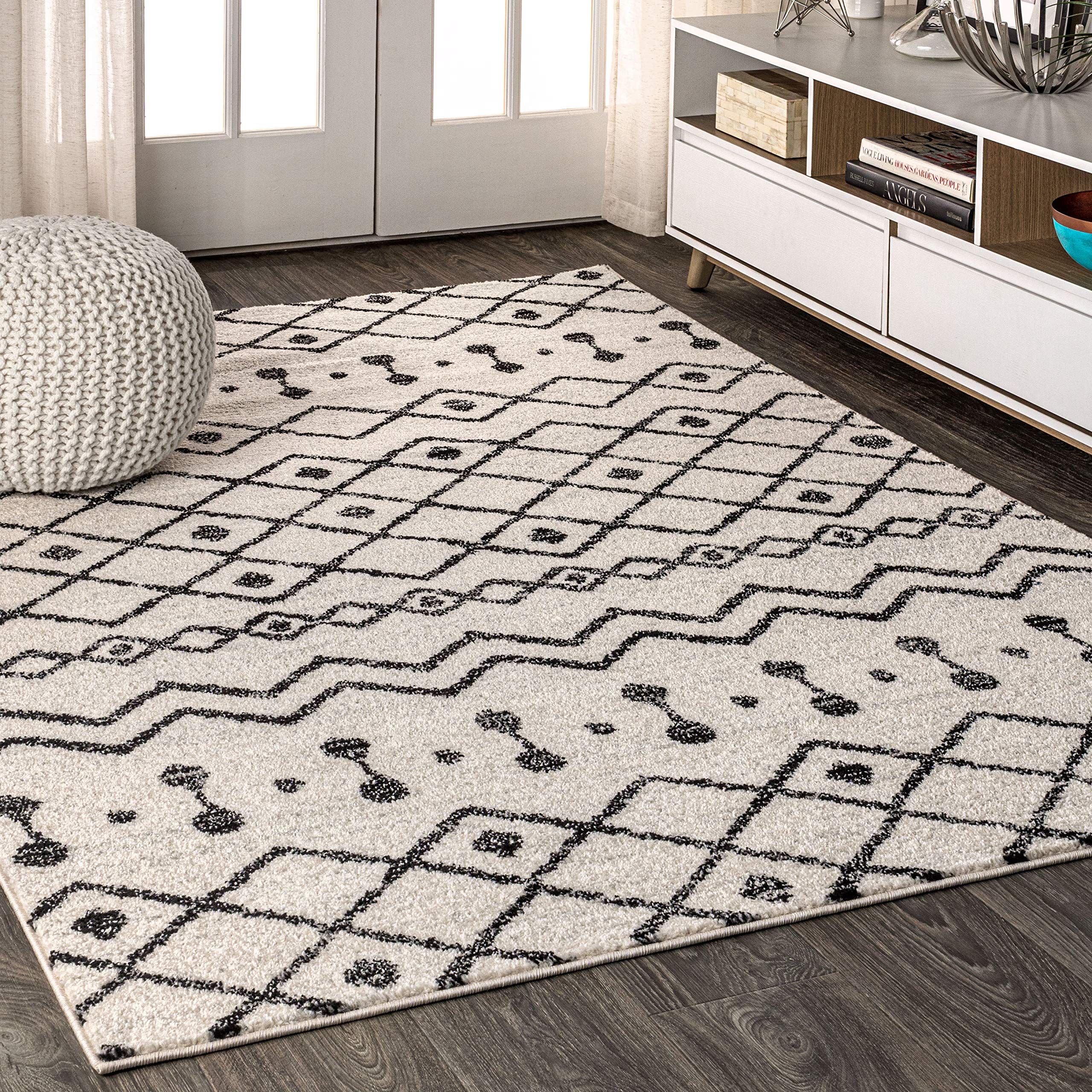JONATHAN Y MOH208A-5 Aksil Moroccan Beni Souk Indoor Farmhouse Area-Rug Bohemian Minimalistic Geometric Easy-Cleaning Bedroom Ki