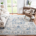 SAFAVIEH Madison Collection Area Rug - 9 Square, Grey & Ivory, Snowflake Medallion Distressed Design, Non-Shedding & Easy Care,