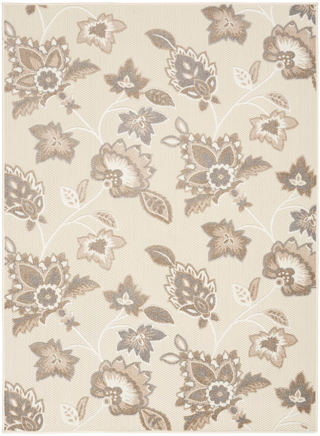 Nourison Aloha Indoor/Outdoor Beige 3'6' X 5'6' Area Rug, Easy Cleaning, Non Shedding, Bed Room, Living Room, Dining Room, Kitchen (4X6)