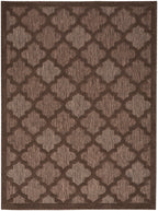Nourison Easy Care Indoor/Outdoor Brown 6' X 9' Area Rug, Easy Cleaning, Non Shedding, Bed Room, Living Room, Dining Room, Backyard, Deck, Patio (6X9)