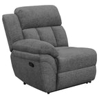 Coaster Bahrain Upholstered Modern Chenille Motion Sofa in Charcoal
