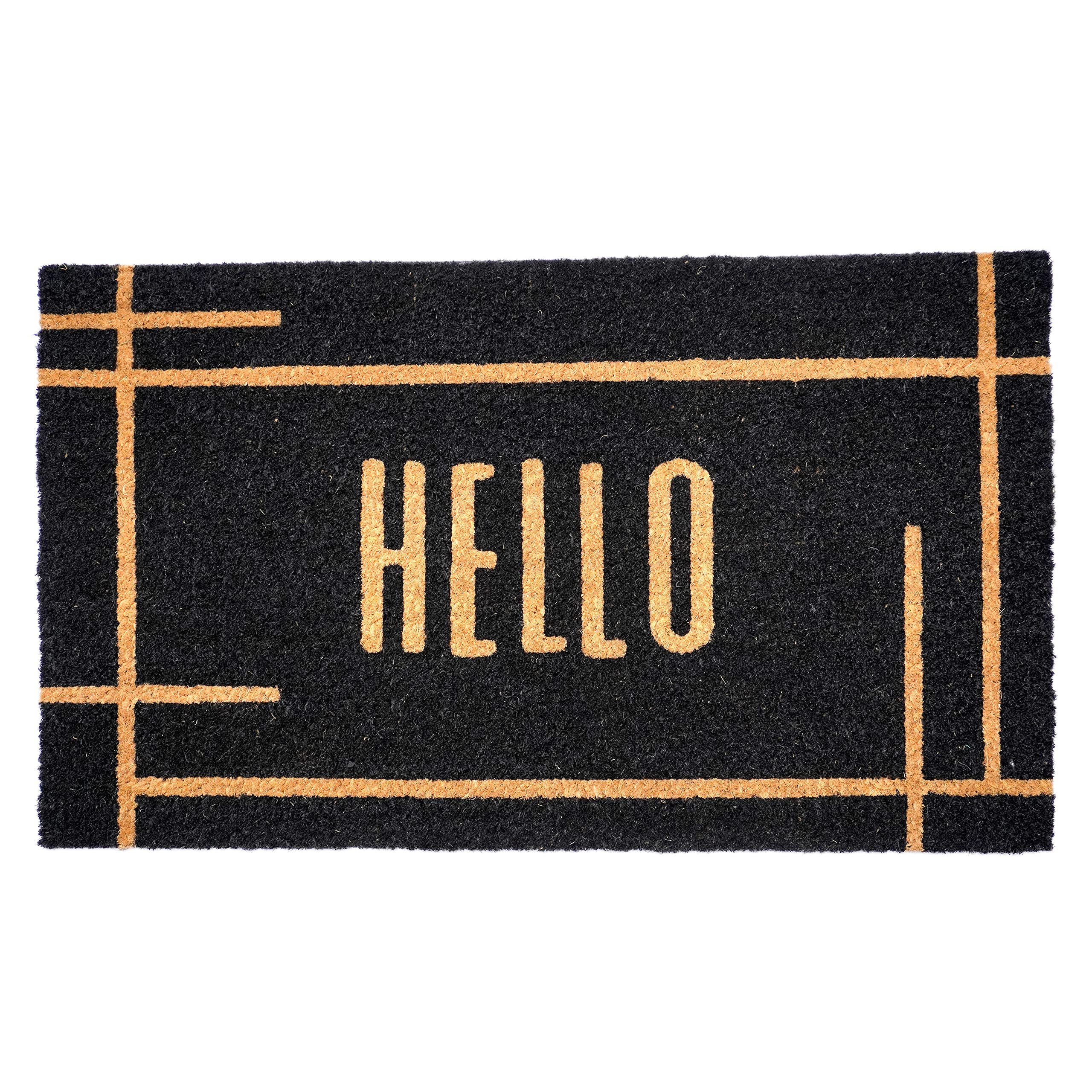 Calloway Mills 107393672 Modern Black Hello Doormat 36' X 72' (36' X 72')