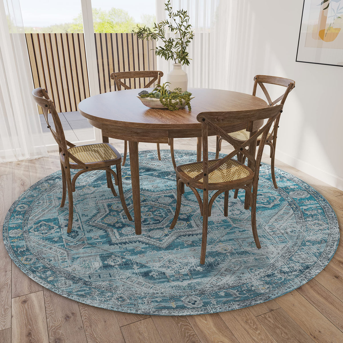 Dalyn Rugs Jericho Jc5 Denim 10' X 10' Rectangle Soft Round Rug, Easy Clean, Non Shedding, Bedroom, Entry, Living Room, Dining Room, Kitchen Rug