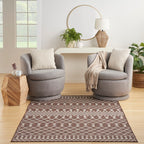 Nourison Positano Indoor/Outdoor Natural 7' X 10' Area Rug, Easy Cleaning, Non Shedding, Bed Room, Living Room, Dining Room, Deck, Backyard, Patio (7X10)