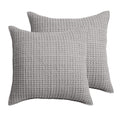 Levtex Home - Mills Waffle - Euro Sham (Set of Two) - Grey - Sham Size (26x26in.), No Insert