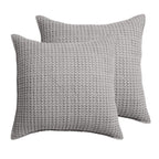 Levtex Home - Mills Waffle - Euro Sham (Set of Two) - Grey - Sham Size (26x26in.), No Insert