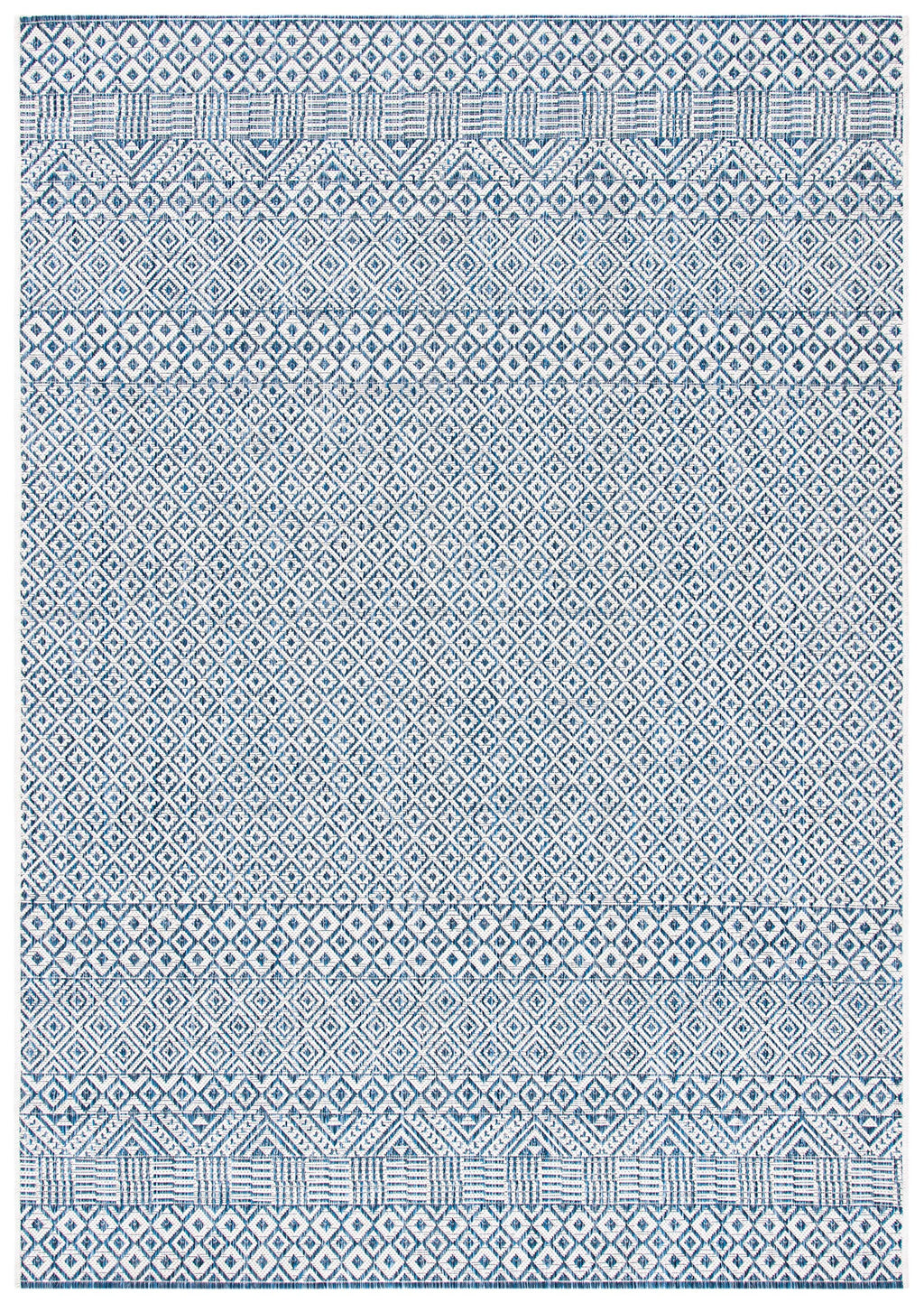 Safavieh Courtyard Collection 4' X 5'7' Blue / Navy Cy8235 Indoor/ Outdoor Waterproof Easy Cleaning Patio Backyard Mudroom Accent Rug
