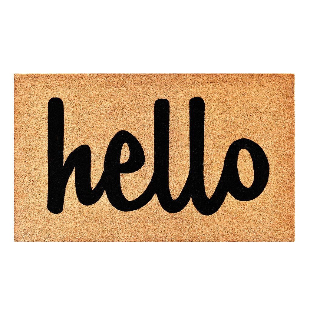 Calloway Mills 100341729Nbs Script Hello Doormat Natural/Black, 17' X 29'