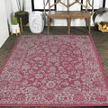 Jonathan Y Smb100G-9 Tela Bohemian Textured Weave Floral Indoor Outdoor Area Rug, Coastal,Traditional,Transitional Easy Clean,Bedroom,Kitchen,Backyard,Patio, Non-Shed, Fuchsia/Light Gray, 9 X 12