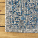 Jonathan Y Smb102B-5 Rozetta Boho Medallion Textured Weave Indoor Outdoor Area -Rug Coastal Bohemian Rustic Glam Easy -Cleaning Bedroom Kitchen Backyard Patio Non Shedding, 5 X 8, Gray/Navy